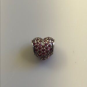 Elegant Heart-Shaped Silver and pink pandora Charm